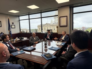 Photo of Clean Fuels Michigan Members meeting with Senator Victory on Lobby Day